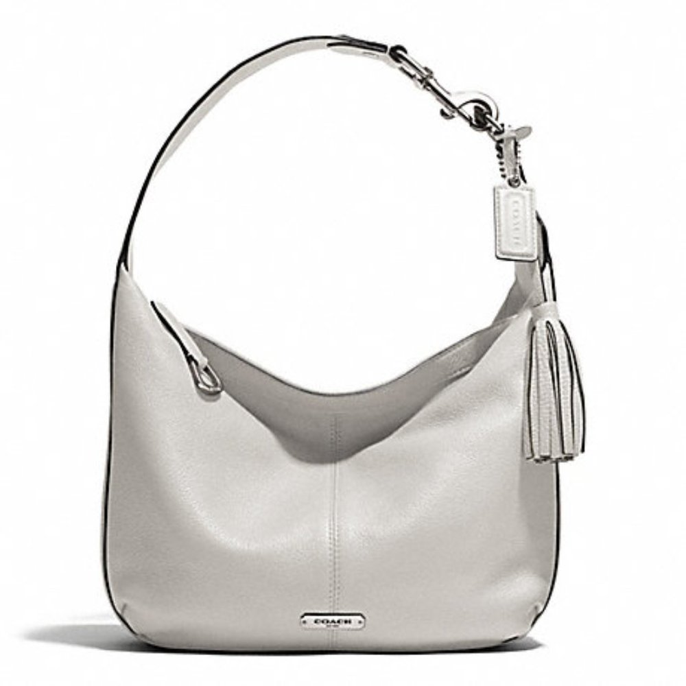 AVERY LEATHER SMALL HOBO (COACH F23960) SILVER/PEARL/IVORY